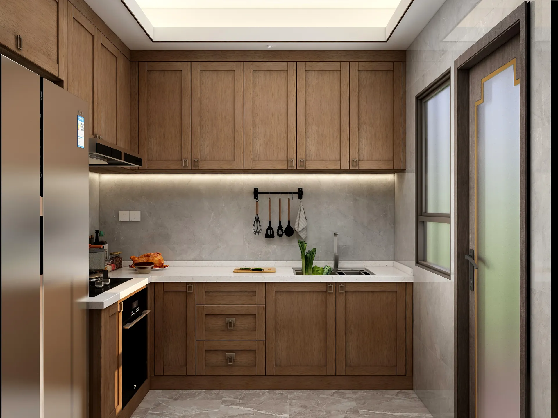 L shape Kitchen by Shell Enterprises Noida