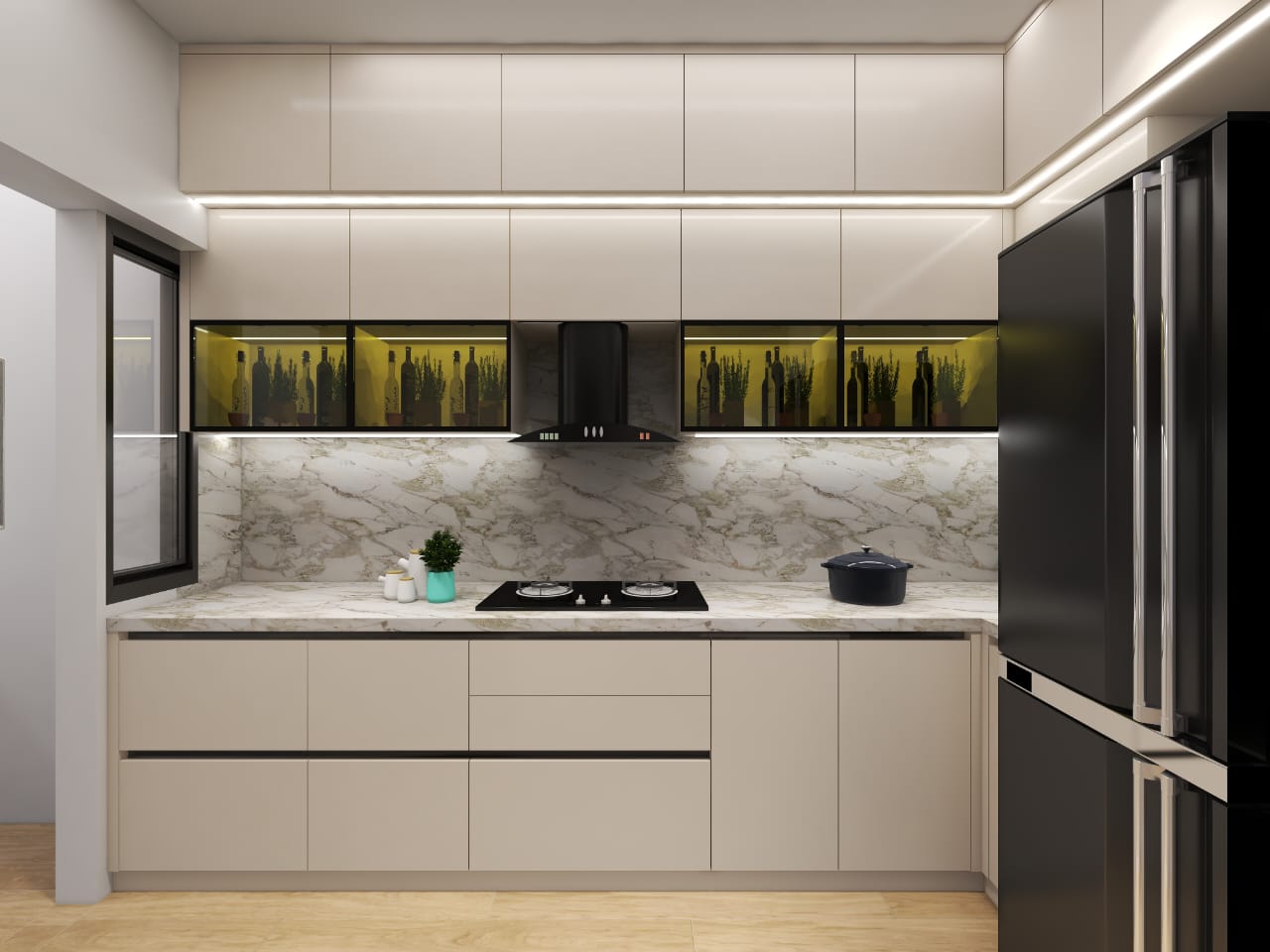 Straight Kitchen by Shell Enterprises Noida